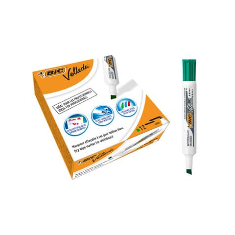 Marcatore per lavagne bianche BIC Velleda 1791 punta a scalpello tratto 3,3-4,6 mm verde - 9431971